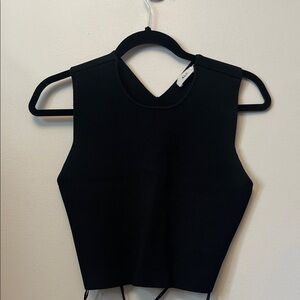 A.L.C. Black Fitted Tie back top